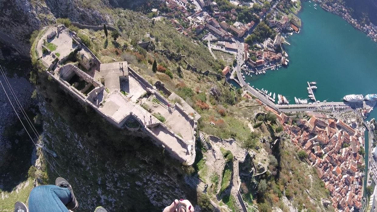 budva paragliding montenegro kotor fortress